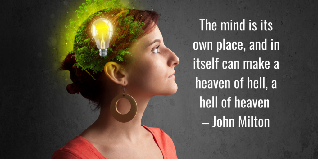 A quote by John Milton: "The mind is its own place, and in itself can make a heaven of hell, a hell of heaven."